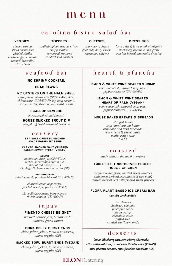 Commencement Celebration Buffet - Elon Dining